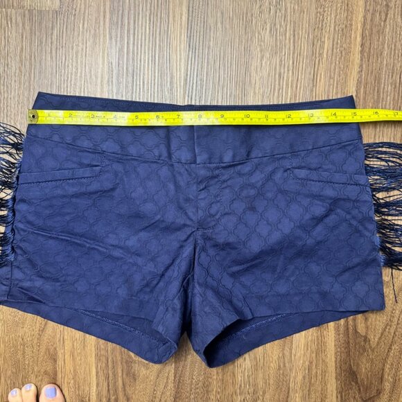 Lilly Pulitzer Ellie Blue Print Fringed Tassel Shorts Sz 0 Festival‎ Boho Preppy - Picture 9 of 12